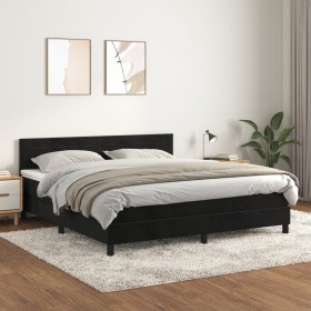 Box spring bed with black velvet mattress 180x200 cm by , Beds and slatted bases - Ref: Foro24-3141379, Price: 534,34 €, Disc...