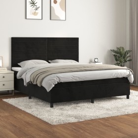 Box spring bed with black velvet mattress 180x200 cm by , Beds and slatted bases - Ref: Foro24-3143099, Price: 597,99 €, Disc...