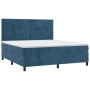 Box spring bed with dark blue velvet mattress 180x200 cm by , Beds and slatted bases - Ref: Foro24-3143101, Price: 575,99 €, ...