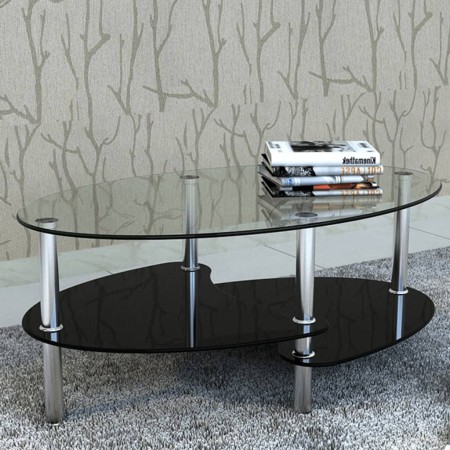 Mesa de centro de vidrio con diseño exclusivo negra de , Mesas de centro - Ref: Foro24-240509, Precio: 69,85 €, Descuento: %