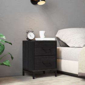 Mesita de noche madera maciza de pino negro 36x30x45 cm de vidaXL, Mesitas de noche - Ref: Foro24-349912, Precio: 88,44 €, De...