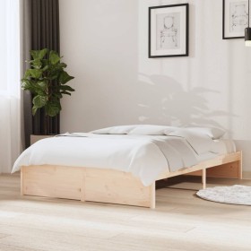 Solid wood bed frame 120x190 cm by , Beds and slatted bases - Ref: Foro24-814919, Price: 102,49 €, Discount: %