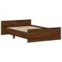 Bed frame with brown oak headboard and footboard 120x190 cm by , Beds and slatted bases - Ref: Foro24-3203781, Price: 143,87 ...