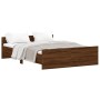 Bed frame with brown oak headboard and footboard 135x190cm by , Beds and slatted bases - Ref: Foro24-3203795, Price: 122,99 €...