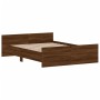 Bed frame with brown oak headboard and footboard 135x190cm by , Beds and slatted bases - Ref: Foro24-3203795, Price: 122,99 €...