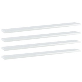 Shelf shelf 4 units glossy white plywood 80x10x1.5cm by , Shelves - Ref: Foro24-805292, Price: 18,99 €, Discount: %