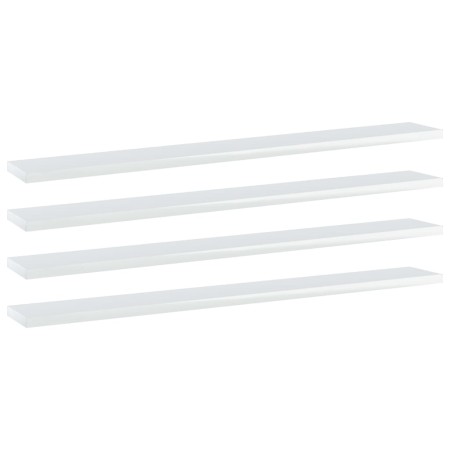 Shelf shelf 4 units glossy white plywood 80x10x1.5cm by , Shelves - Ref: Foro24-805292, Price: 18,99 €, Discount: %