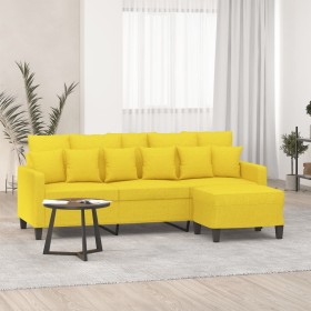 3-seater sofa with light yellow fabric stool 180 cm by , Sofas - Ref: Foro24-3201094, Price: 349,48 €, Discount: %