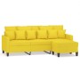 Sofá de 3 plazas con taburete de tela amarillo claro 180 cm de , Sofás - Ref: Foro24-3201094, Precio: 351,11 €, Descuento: %