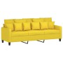 Sofá de 3 plazas con taburete de tela amarillo claro 180 cm de , Sofás - Ref: Foro24-3201094, Precio: 351,11 €, Descuento: %