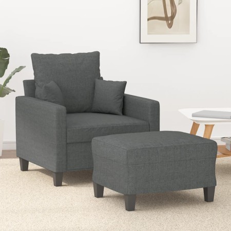 Armchair with stool dark gray fabric 60 cm by , Sofas - Ref: Foro24-3201082, Price: 214,45 €, Discount: %