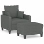 Armchair with stool dark gray fabric 60 cm by , Sofas - Ref: Foro24-3201082, Price: 214,45 €, Discount: %