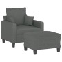 Armchair with stool dark gray fabric 60 cm by , Sofas - Ref: Foro24-3201082, Price: 214,45 €, Discount: %