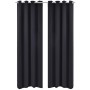 Cortina opaca con ojales de metal 270x245 cm negra de vidaXL, Cortinas y visillos - Ref: Foro24-132203, Precio: 41,99 €, Desc...