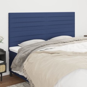 Cabeceros 4 unidades de tela azul 100x5x78/88 cm de , Cabeceros y pies de cama - Ref: Foro24-3116500, Precio: 124,99 €, Descu...