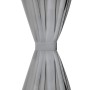 Micro-satin curtains with loops 2 units 140x225 cm gray by vidaXL, Curtains and curtains - Ref: Foro24-132214, Price: 26,12 €...