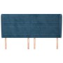 Headboard with dark blue velvet ears 203x23x118/128 cm by , Headboards and footboards - Ref: Foro24-3118166, Price: 145,18 €,...