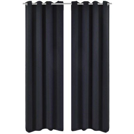 Blackout curtains 2 pieces with metal eyelets 135x175 cm black by vidaXL, Curtains and curtains - Ref: Foro24-132199, Price: ...