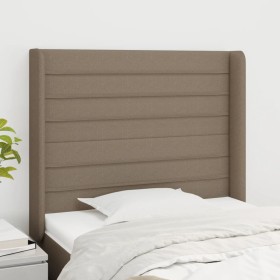 Cabecero con orejas de tela gris taupe 103x16x118/128 cm de , Cabeceros y pies de cama - Ref: Foro24-3119714, Precio: 77,54 €...