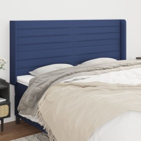 Headboard with blue fabric ears 183x16x118/128 cm by , Headboards and footboards - Ref: Foro24-3119740, Price: 129,99 €, Disc...