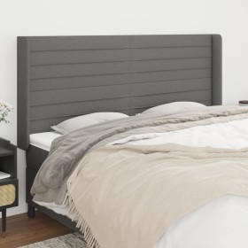 Headboard with dark gray fabric ears 183x16x118/128 cm by , Headboards and footboards - Ref: Foro24-3119735, Price: 112,99 €,...