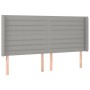 Headboard with light gray fabric ears 203x16x118/128 cm by , Headboards and footboards - Ref: Foro24-3119742, Price: 126,71 €...