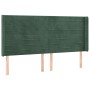 Headboard with dark green velvet ears 203x16x118/128cm by , Headboards and footboards - Ref: Foro24-3119789, Price: 140,34 €,...