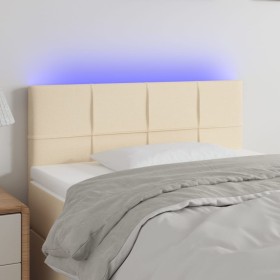 Cabecero con LED de tela color crema 90x5x78/88 cm de , Cabeceros y pies de cama - Ref: Foro24-3121599, Precio: 49,95 €, Desc...