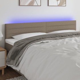 Headboard with LED in taupe gray fabric 180x5x78/88 cm by , Headboards and footboards - Ref: Foro24-3121770, Price: 73,08 €, ...