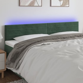 Dark green velvet LED headboard 180x5x78/88 cm by , Headboards and footboards - Ref: Foro24-3121815, Price: 68,99 €, Discount: %