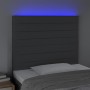 Headboard with LED lights dark gray fabric 90x5x118/128 cm by , Headboards and footboards - Ref: Foro24-3122547, Price: 63,85...