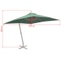 Hanging umbrella with aluminum pole 300x300 cm green by vidaXL, Umbrellas - Ref: Foro24-42973, Price: 223,27 €, Discount: %