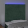 Headboard with LED lights dark green velvet 90x5x118/128 cm by , Headboards and footboards - Ref: Foro24-3122603, Price: 74,0...