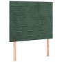 Headboard with LED lights dark green velvet 90x5x118/128 cm by , Headboards and footboards - Ref: Foro24-3122603, Price: 74,0...