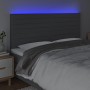 Cabecero con luces LED tela gris oscuro 180x5x118/128 cm de , Cabeceros y pies de cama - Ref: Foro24-3122579, Precio: 111,34 ...