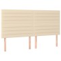 Headboard with LED lights cream fabric 200x5x118/128 cm by , Headboards and footboards - Ref: Foro24-3122591, Price: 137,42 €...