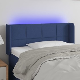 Cabecero con LED de tela azul 93x16x78/88 cm de , Cabeceros y pies de cama - Ref: Foro24-3123224, Precio: 53,99 €, Descuento: %