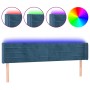 Dark blue velvet headboard with LED 203x16x78/88 cm by , Headboards and footboards - Ref: Foro24-3123446, Price: 82,73 €, Dis...