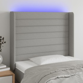 Light gray fabric headboard with LED 93x16x118/128 cm by , Headboards and footboards - Ref: Foro24-3124170, Price: 72,35 €, D...