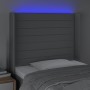 Light gray fabric headboard with LED 93x16x118/128 cm by , Headboards and footboards - Ref: Foro24-3124170, Price: 72,35 €, D...