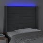 Dark gray fabric headboard with LED103x16x118/128 cm by , Headboards and footboards - Ref: Foro24-3124179, Price: 78,77 €, Di...