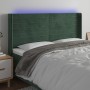 Dark green velvet headboard with LED 203x16x118/128 cm by , Headboards and footboards - Ref: Foro24-3124257, Price: 152,34 €,...