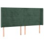 Dark green velvet headboard with LED 203x16x118/128 cm by , Headboards and footboards - Ref: Foro24-3124257, Price: 152,34 €,...