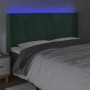 Dark green velvet headboard with LED 203x16x118/128 cm by , Headboards and footboards - Ref: Foro24-3124257, Price: 152,34 €,...