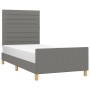 Dark gray fabric bed frame with headboard 90x190 cm by , Beds and slatted bases - Ref: Foro24-3125099, Price: 130,99 €, Disco...