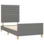 Dark gray fabric bed frame with headboard 90x190 cm by , Beds and slatted bases - Ref: Foro24-3125099, Price: 130,99 €, Disco...