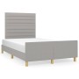 Light gray fabric bed frame with headboard 120x200 cm by , Beds and slatted bases - Ref: Foro24-3125122, Price: 166,79 €, Dis...