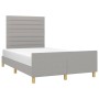 Light gray fabric bed frame with headboard 120x200 cm by , Beds and slatted bases - Ref: Foro24-3125122, Price: 166,79 €, Dis...