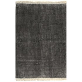 Alfombra de algodón Kilim 160x230 cm gris antracita de vidaXL, Alfombras - Ref: Foro24-246532, Precio: 51,99 €, Descuento: %