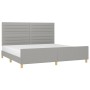 Light gray fabric bed frame with headboard 200x200 cm by , Beds and slatted bases - Ref: Foro24-3125162, Price: 232,65 €, Dis...